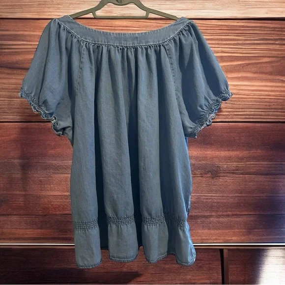 Denim Gloria Vanderbilt Western Top  Size 2X - Picture 3 of 4